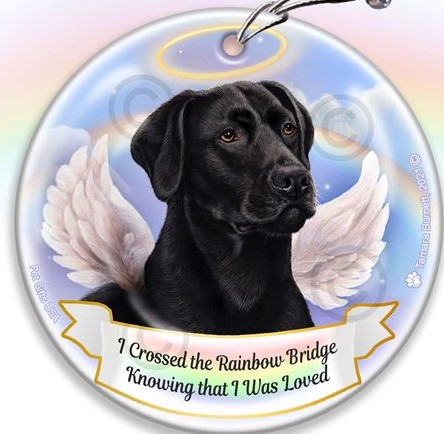 Black Labrador Retriever Rainbow Bridge Memorial Ornament